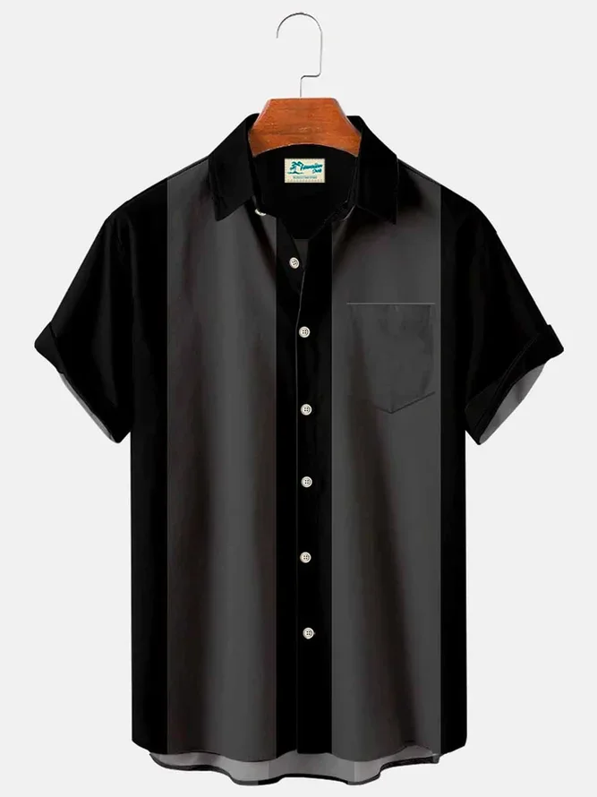 Royaura Men's Vintage 50s Style Classic Bowling Shirt