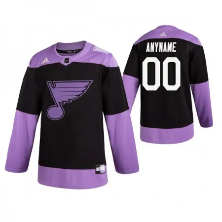 Men's St. Louis Blues  Black Hockey Fights Cancer Custom Practice NHL Stitched Jersey
