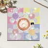 4pcs DIY Diamond Painting Coaster Kit With Holder - Flower