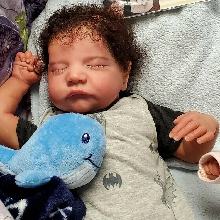  20" Lifelike African American Asleep Reborn Boy Newborn Weighted Baby Toddler Doll Greg - Reborndollsshop®-Reborndollsshop®