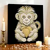 DIY Pearl Painting Monkey for Home Wall Decor with Frame(30x30cm)