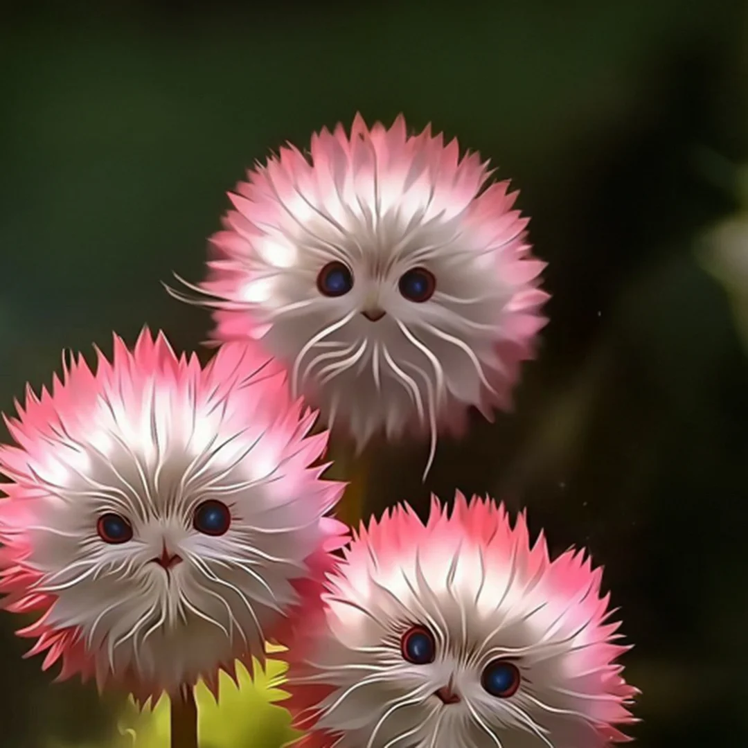 🔥Magic Plants! 🌈🐱Dazzling Cat's Eye Seeds×Pink and white face cat