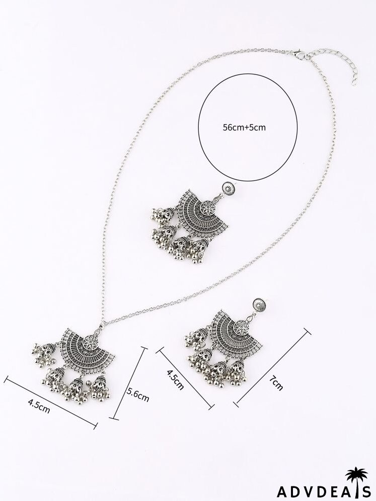 Jhumka Pendant Necklace & Drop Earrings