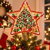 DIY Diamond Painting Christmas Tree Topper Star, Acrylic Holiday Tree Top Decoration with Spring Base, Removable Tabletop Christmas Decor