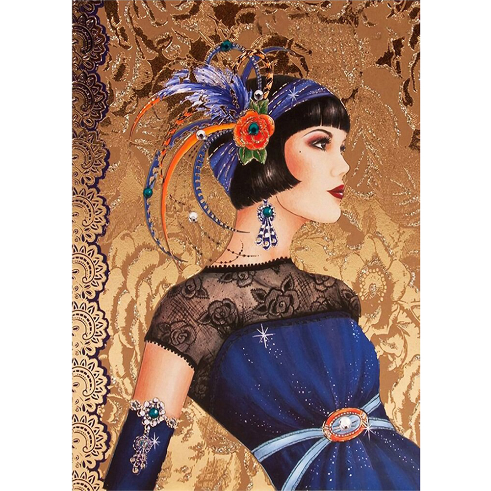 

Elegant Lady - 11CT Stamped Cross Stitch - 60*80CM (Big Size), 501 Original