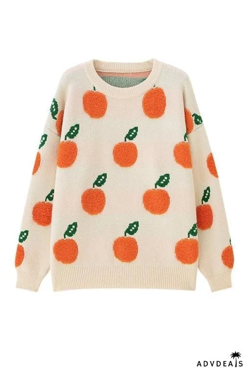 Orange O Neck Jumper Sweater