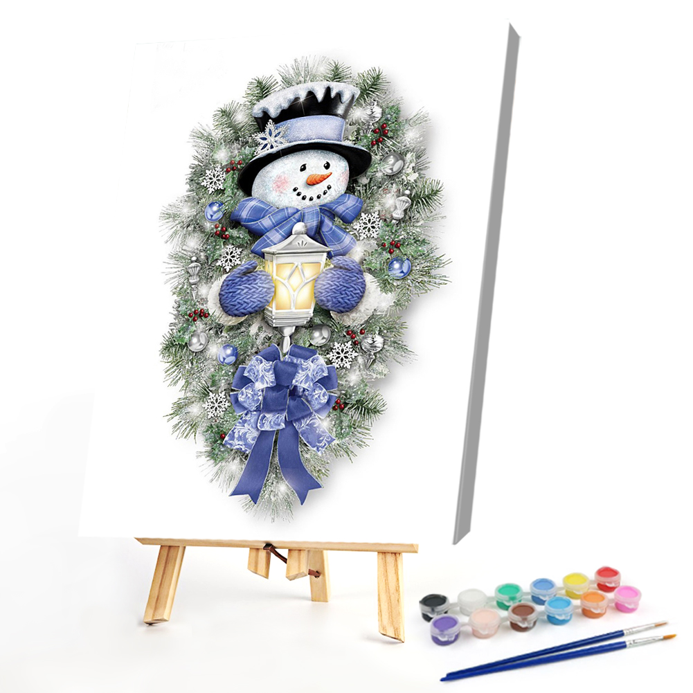 

40*50CM - Paint By Numbers - Snowman Christmas Tree, 501 Original