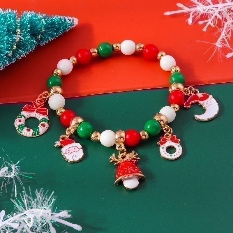 Cute Christmas Streetwear Christmas Hat Christmas Tree Alloy Bracelets