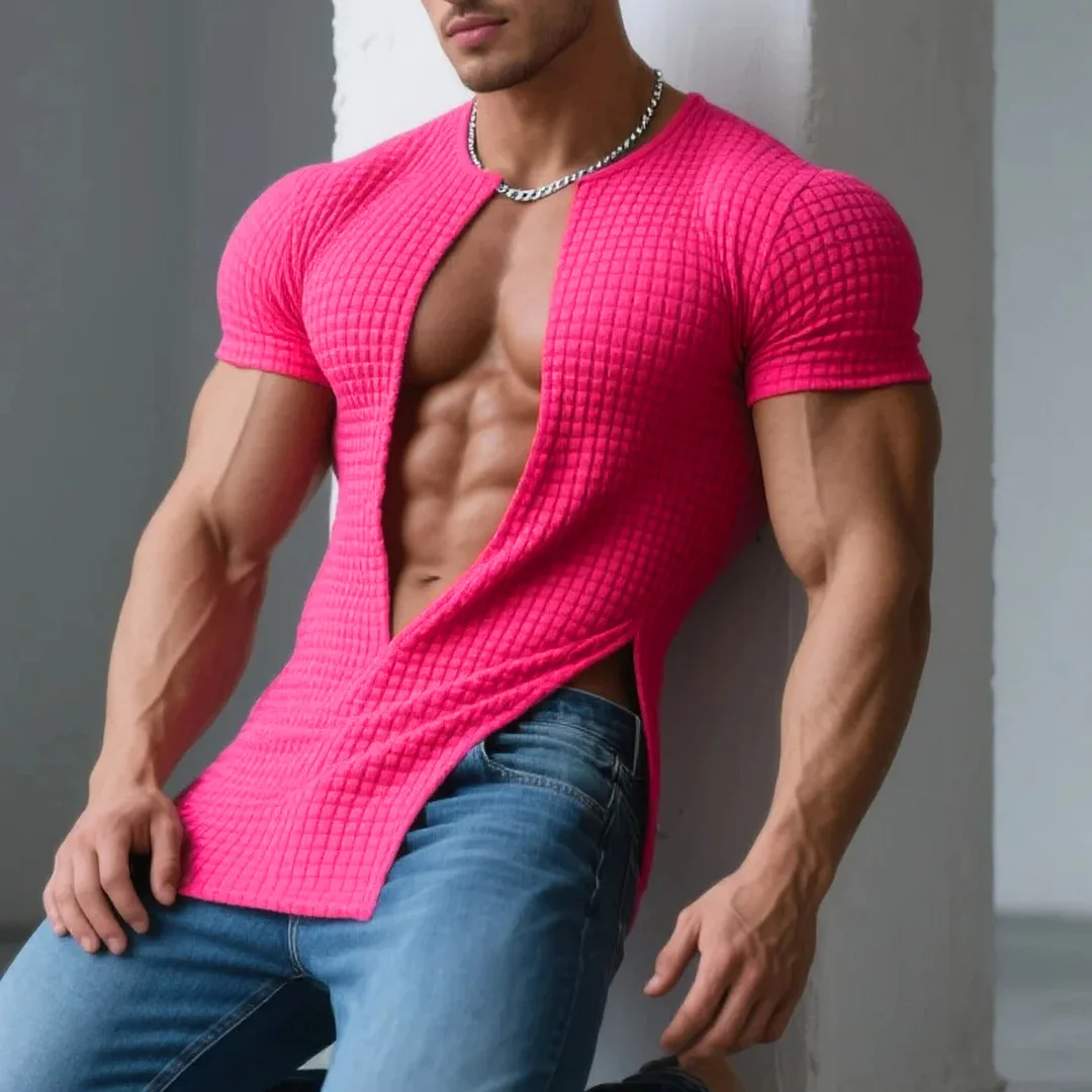  Neon Yellow Open-Front Cardigan for Men - Perfect for Summer and Casual Outings-inspireuse