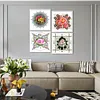 4pcs Diamond Painting -DIY Round Drill Mmandala Bouquet
