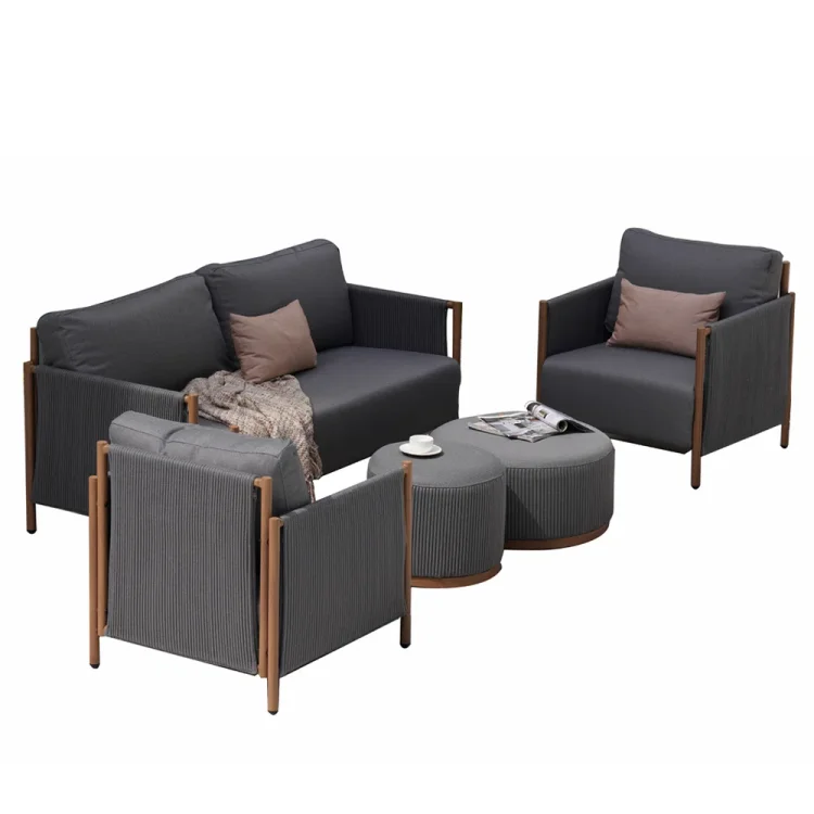 GRAND PATIO Baltzer Rope 4 - Person Seating Group with Cushions