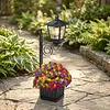 Outdoor Flower Pot Floor Lamp with Planter for Pathway Driveway Yard & Front Yard Decor Wall-Mount Solar Decorative Light Warm White Light Vintage Solared Porch Lights No Flowers Included