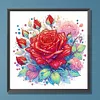 Rote Rose - speziell geformte Diamantmalerei - 30 * 30cm
