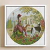 >SALE<Full Embroidery Cotton Thread14CT Counted Noblewoman and Dog Cross Stitch44x44cm