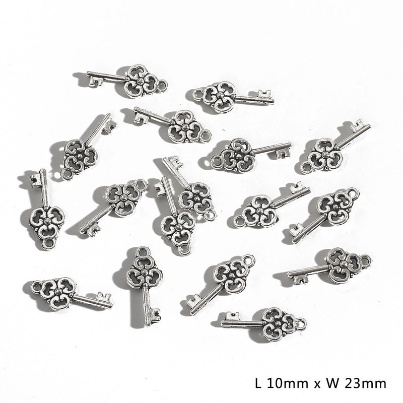 20 PCS/Package A Pack Of 30 Alloy Heart Shape Key Lock Pendant