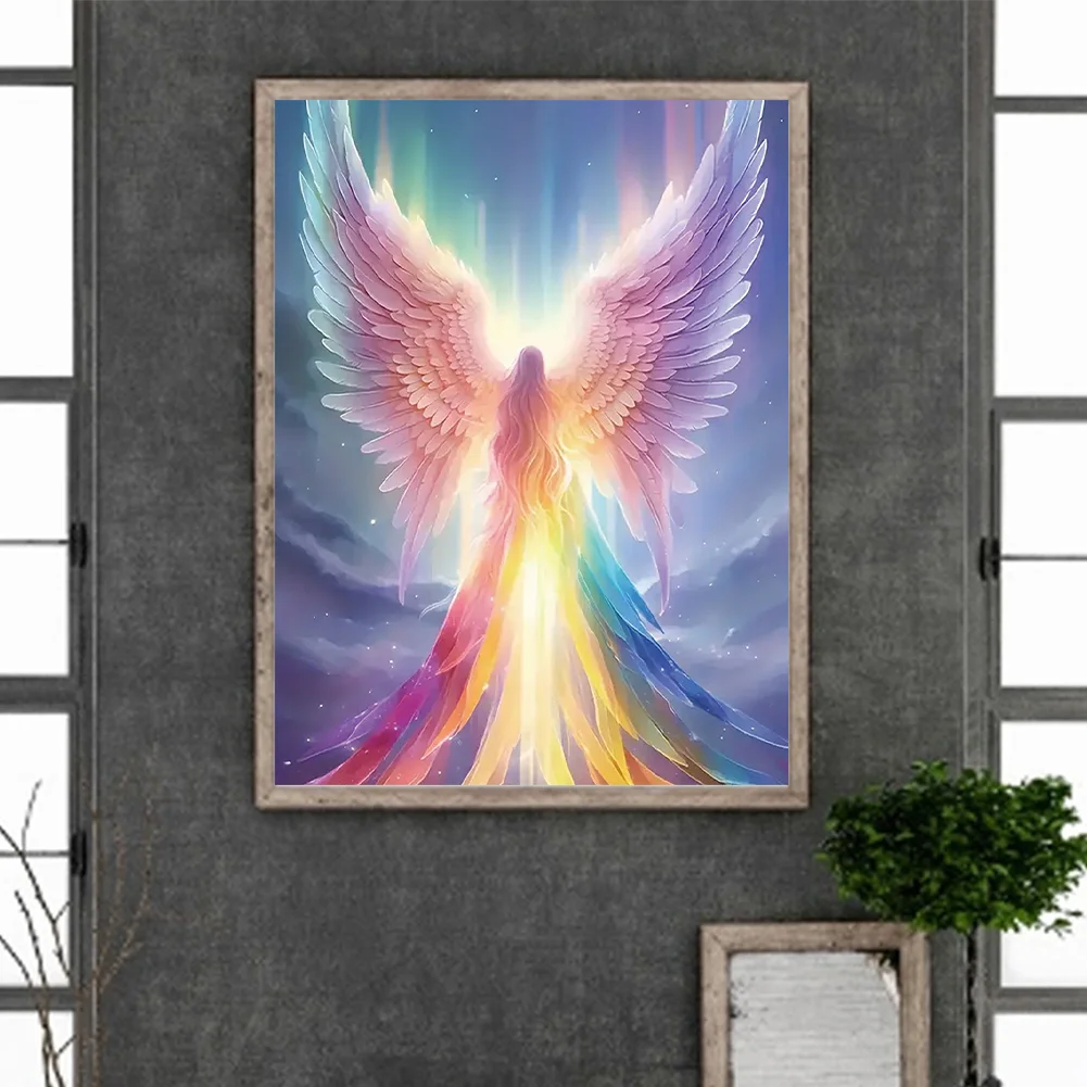 Diamond Painting - Full Round Drill - Rainbow Angel(Canvas|30*40cm)