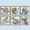 Coffee Flower Butterfly-Partial Speical Shaped Diamond Painting 30*30CM