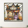 40x40cm Halloween Haus 5d DIY Vollbohrer Runde Diamond Painting Kit Wanddekoration