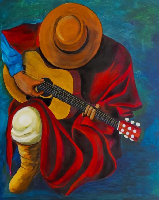 

Latino Man Playing Guitar – Paint By Numbers - 40*50CM, 501 Original