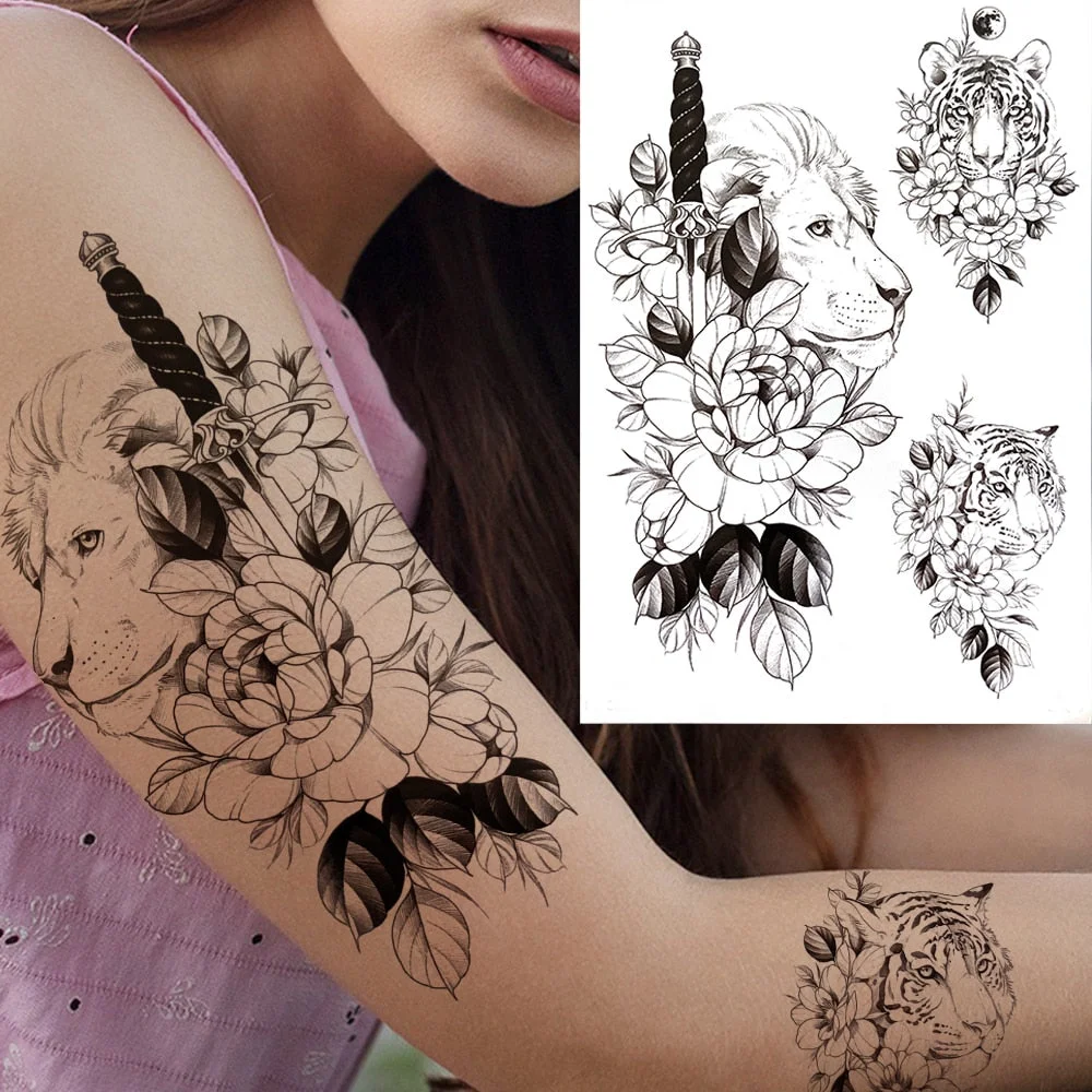 Watercolor Feather Bird Temporary Tattoos For Women Girls Clever Owl Hummingbirds Flower Tattoo Sticker Fake Tatoos Geometric
