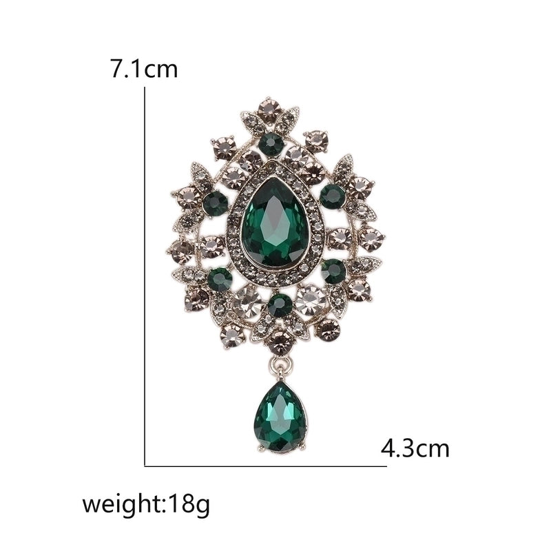 Pin Water Droplets Alloy Inlay Glass Women’s Brooches