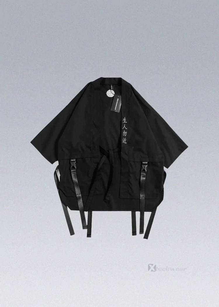 Techwear Mens kimonos Black