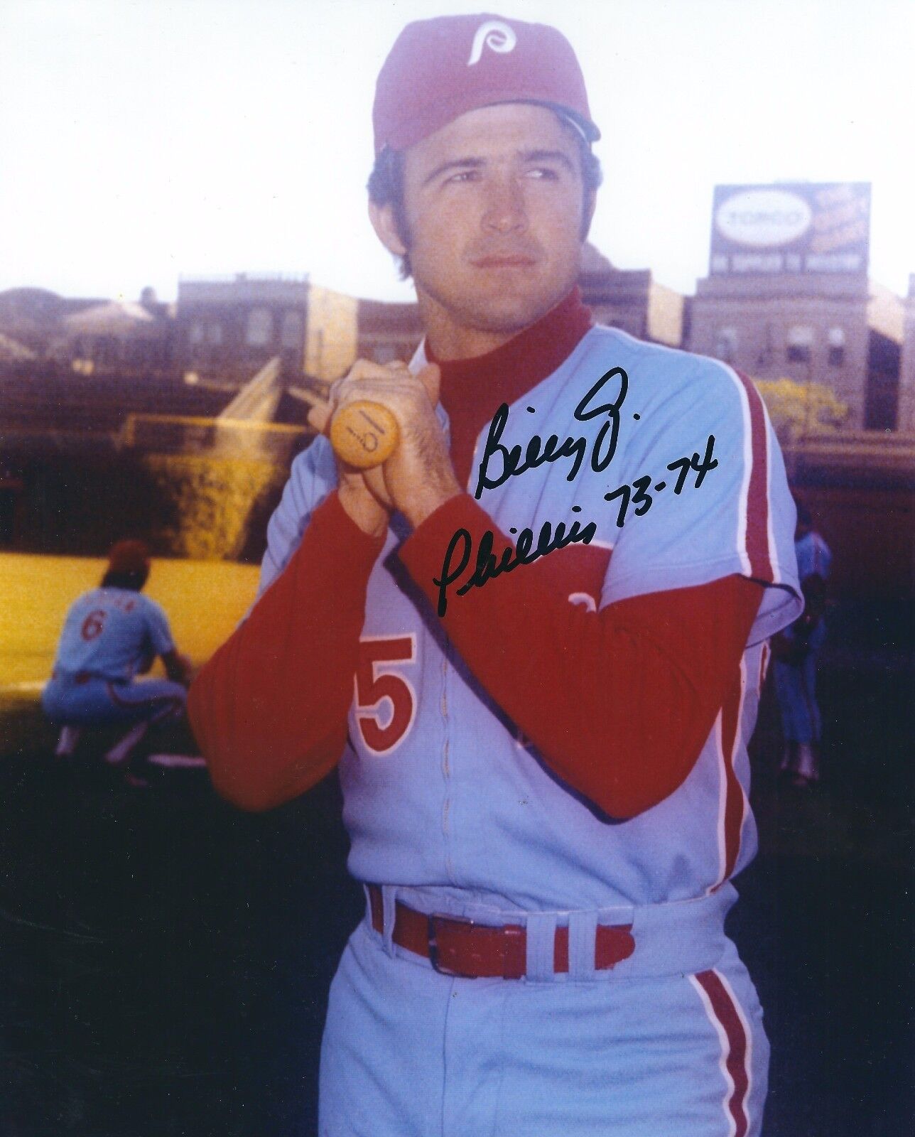 Signed 8x10 BILLY GRABARKEWITZ Philadelphia Phillies 8x10 Photo Poster painting - w/COA