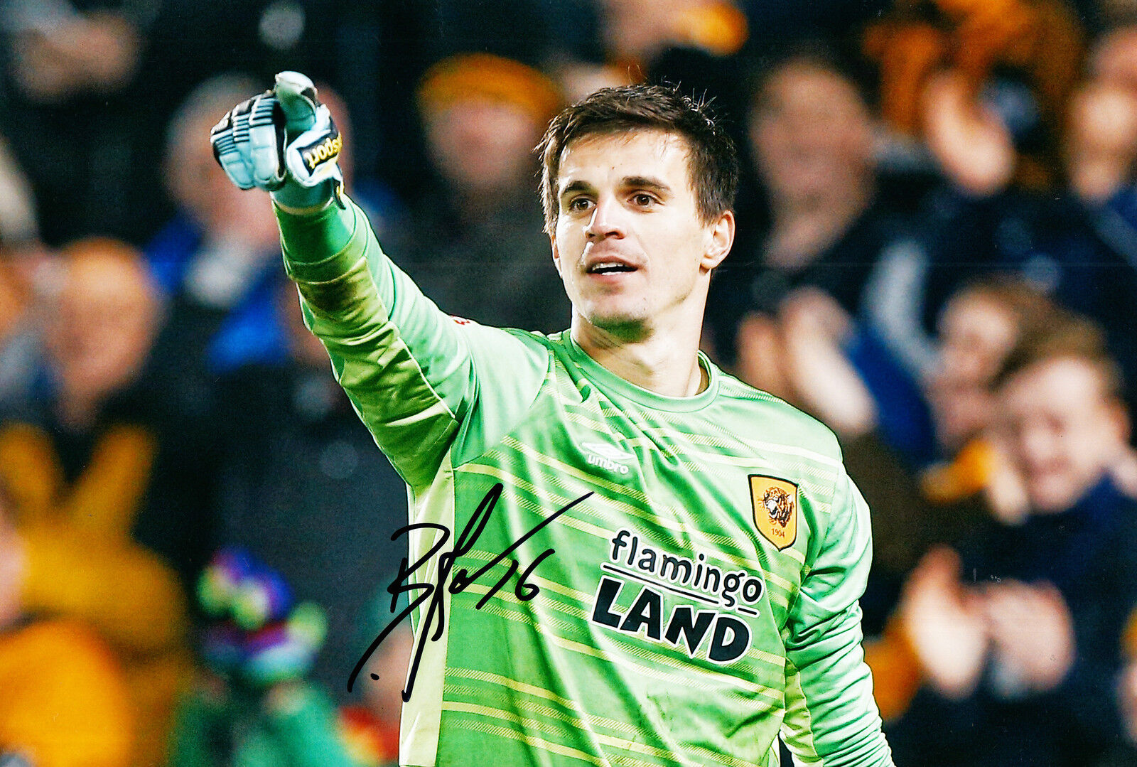 HULL CITY HAND SIGNED ELDIN JAKUPOVIC 12X8 Photo Poster painting 1.