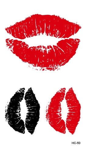 Hot sale 2019 sex Women lips Tattoo Sticker Waterfproof Fake Temporary Tattoo Art Body Tattoo on Waist for women.