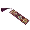 DIY Peafowl Special Shaped Diamond Painting Leather Bookmark with Tassel