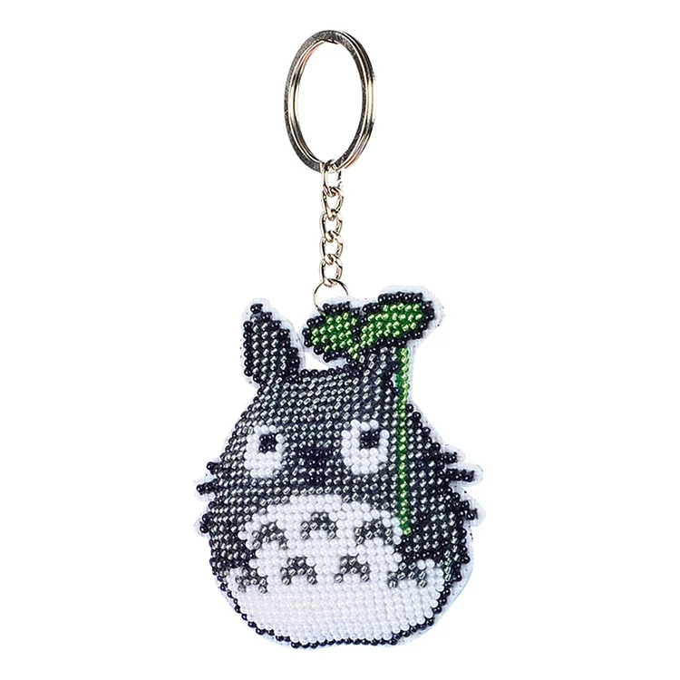 Leaf Cat Beaded Embroidery Key Ring Car Backpack Pendant Handcraft (Y065) fgoby