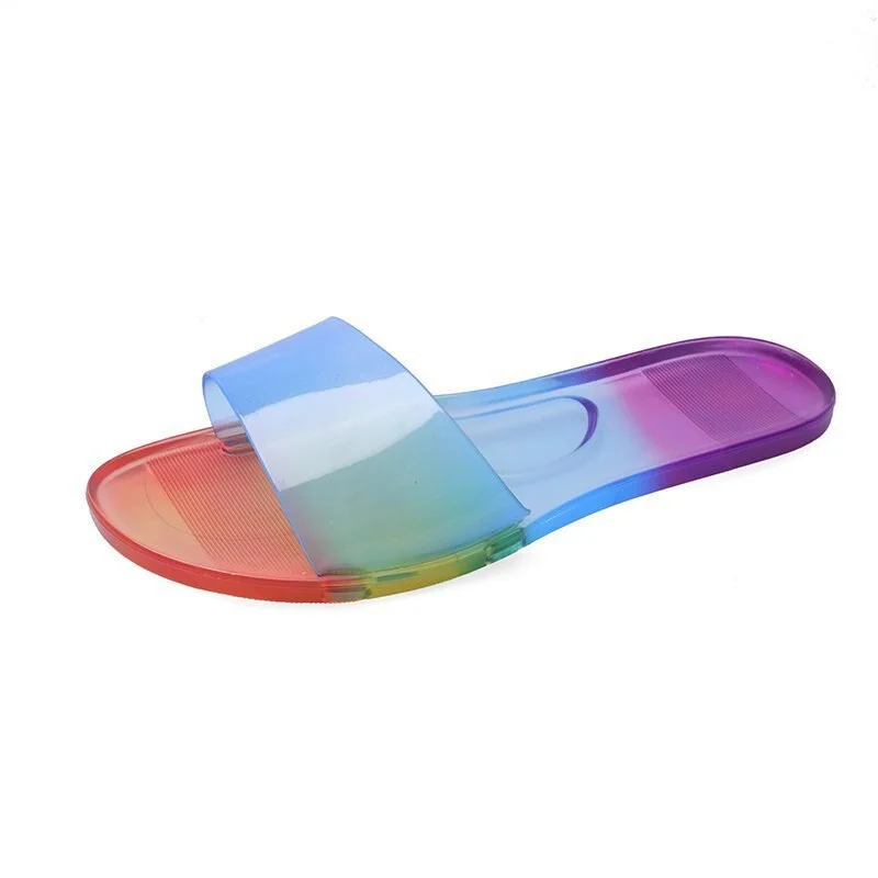 UEONG Jelly Sandals For Women 2021 Slipper Shoes Candy Colors Transparent Slides Women Y2K Beach Shoes Flat Sneakers Flip Flops