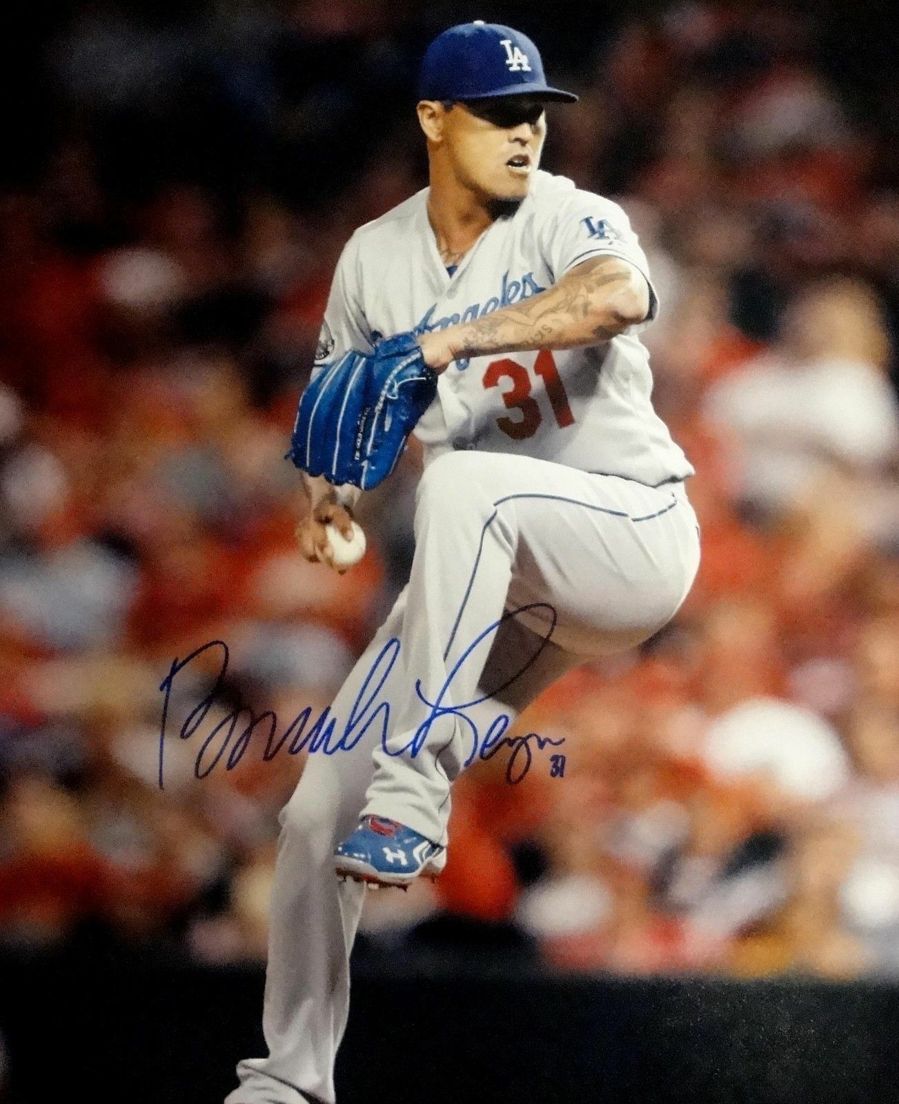 Brandon League Hand Signed Autographed 16x20 Photo Poster painting LA Dodgers In Wind Up
