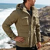 💥 2025 Hot Sale! Men's Outdoor Tactical Jacket with Multiple Pockets, Stand-up Collar and Zippered Hood - Windproof and Cold-resistant for Hiking, Camping, and Fishing