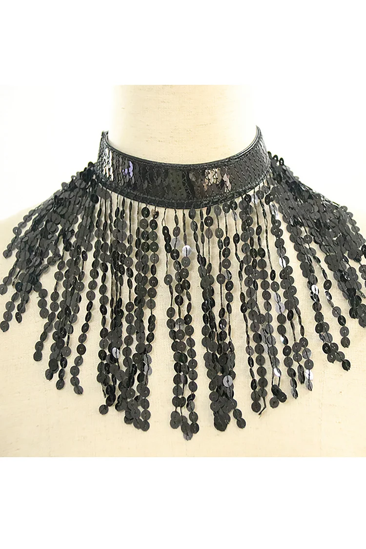 Glitter Sequin Tassels Festival Dancewear Chokers Collar Necklace
