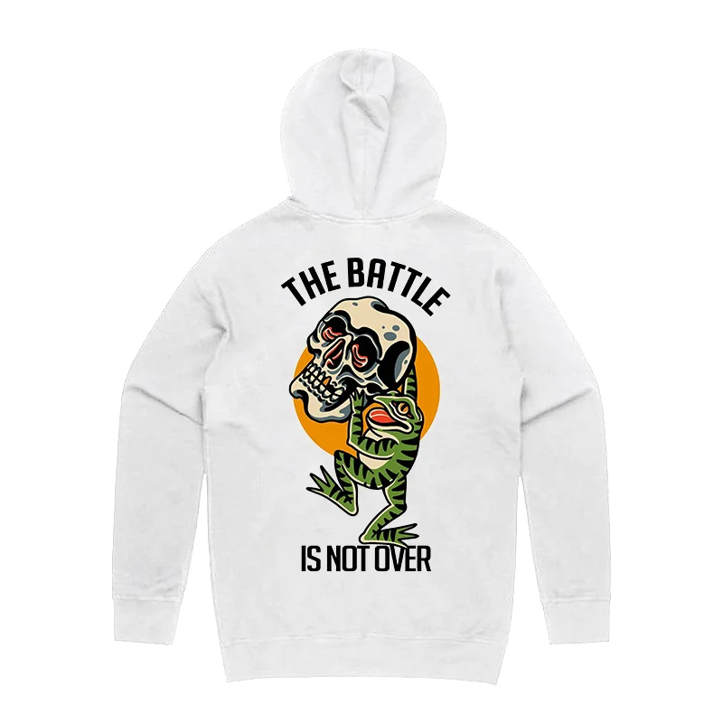 The Battle Is Not Over Printed Men's Casual Hoodie - Krazyskull
