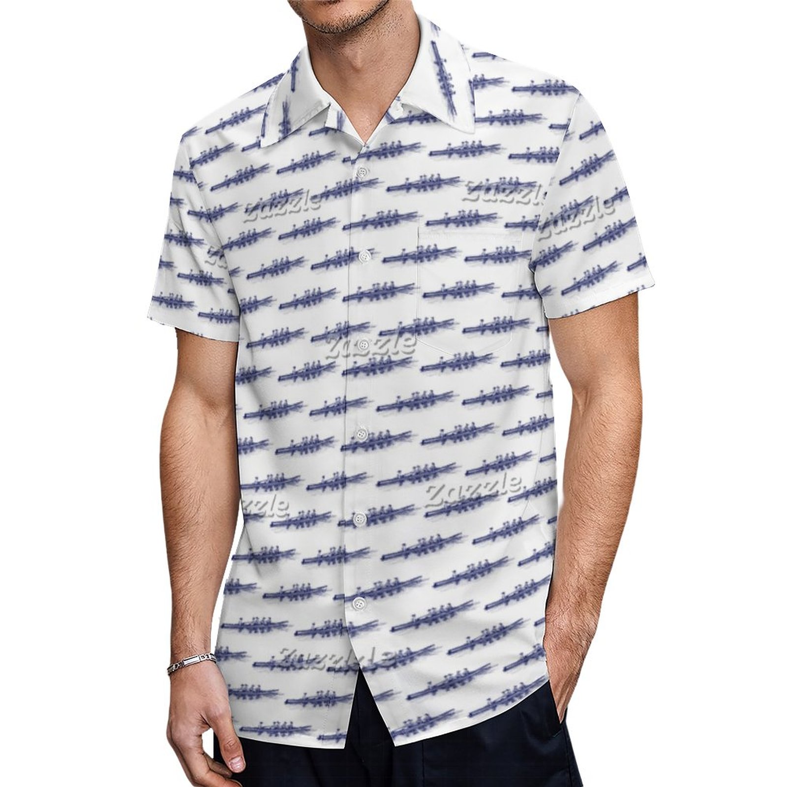 Women Rowing Rowers Crew Team Water Sports Blue Hawaiian Shirt Mens Button Down Tropical Hawaii Beach Shirts