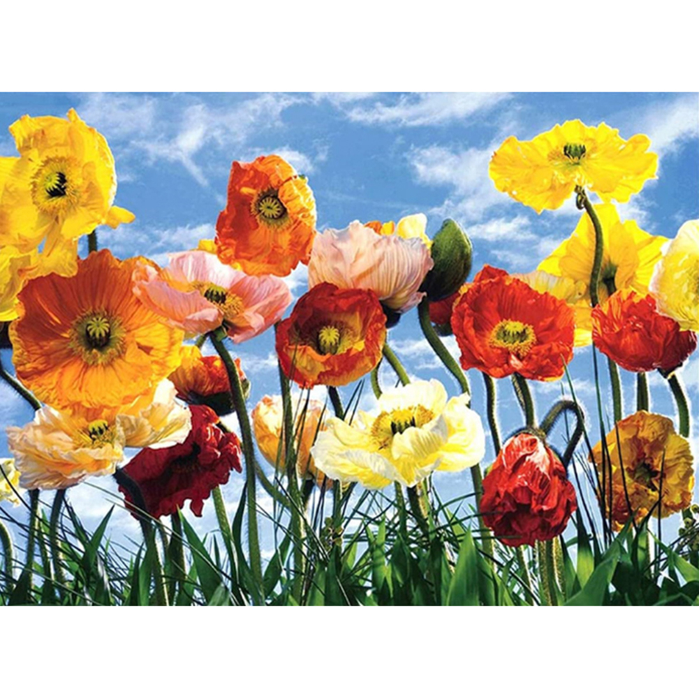 

30*40CM - Round Drill Diamond Painting - Colorful Flower, 501 Original
