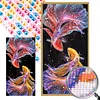 2 pi&egrave;ces double koi bricolage partiel AB full round drill diamond kit d&rsquo;art d&eacute;coration int&eacute;rieure 80x40cm