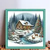 Christmas Cottage-11CT Stamped Cross Stitch 40*40cm/15.75*15.75in tapestrymarket