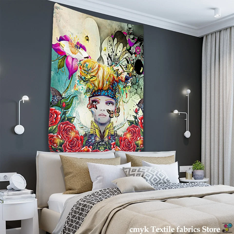 Fashionable tapestry colorful feather wall hanging Wall Hanging Room Sky Carpet Dorm Tapestries Art Home Decoration Accessorie