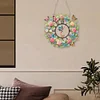 (US Only)2D Flat DIY Flower Butterfly Wreath 5D Diamond Hanging Clock Art Craft for Home