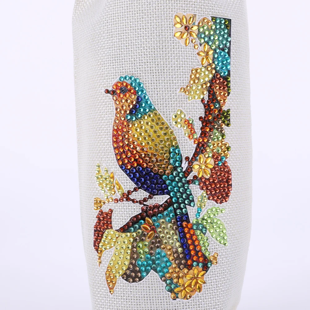 4pcs DIY Diamond Painting Wine Bag Rhinestones Liquor Bottle Cover (Butterfly)