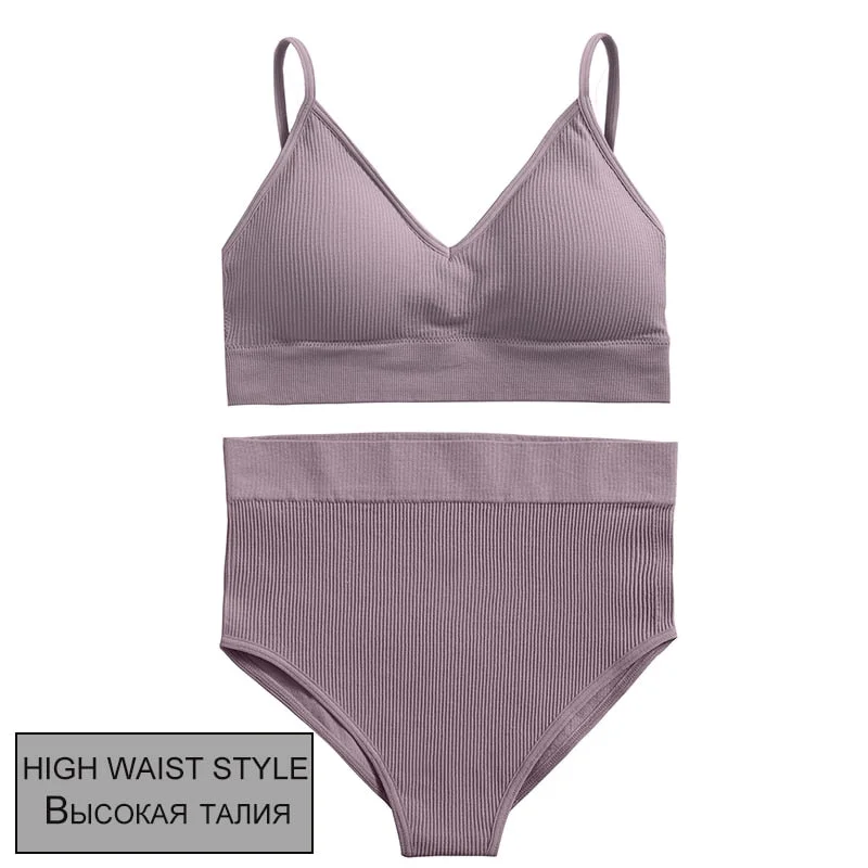 FINETOO Women Seamless Lingerie Set 10 Colors Fitness Bralette Push Up Top + Panties Suit Sports Woman Sexy Underwear Sets Femme