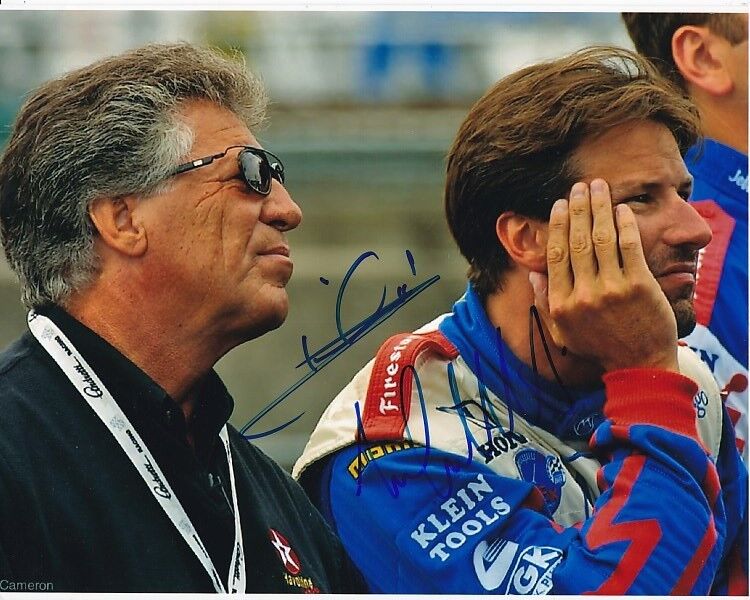 MARIO & MICHAEL ANDRETTI signed autographed INDY 8x10 Photo Poster painting