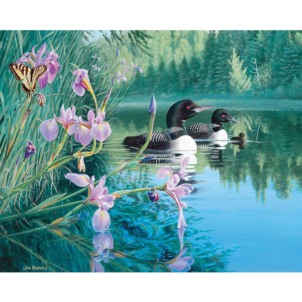 

Duck in the Lake - Round Drill Diamond Painting - 40*30CM, 501 Original