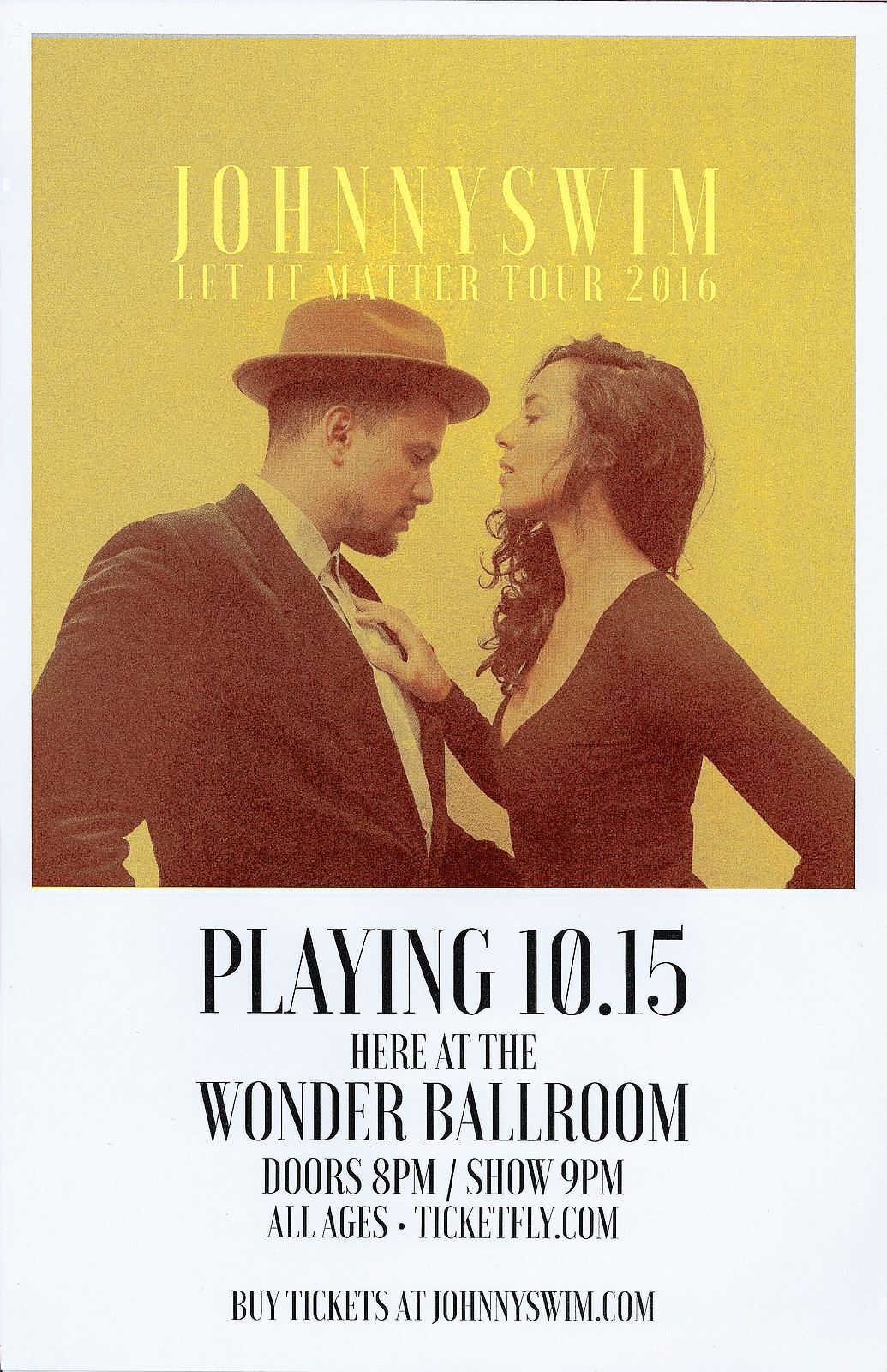 JOHNNYSWIM 2016 Gig POSTER Portland Oregon Concert