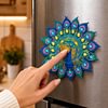 DIY Mandala Diamond Painting Refrigerator Magnet 360 Rotating Diamond Art Magnetic Refrigerator Sticker Double-Layer Rhinestone Refrigerators Stickers for Home Wall Kitchen Decoration