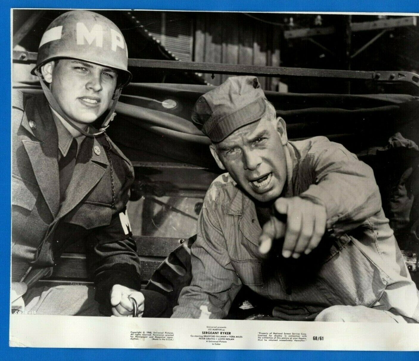 LEE MARVIN Actor Vintage 8x9.5 Promo Press News Photo Poster painting 1968 SERGEANT RYKER