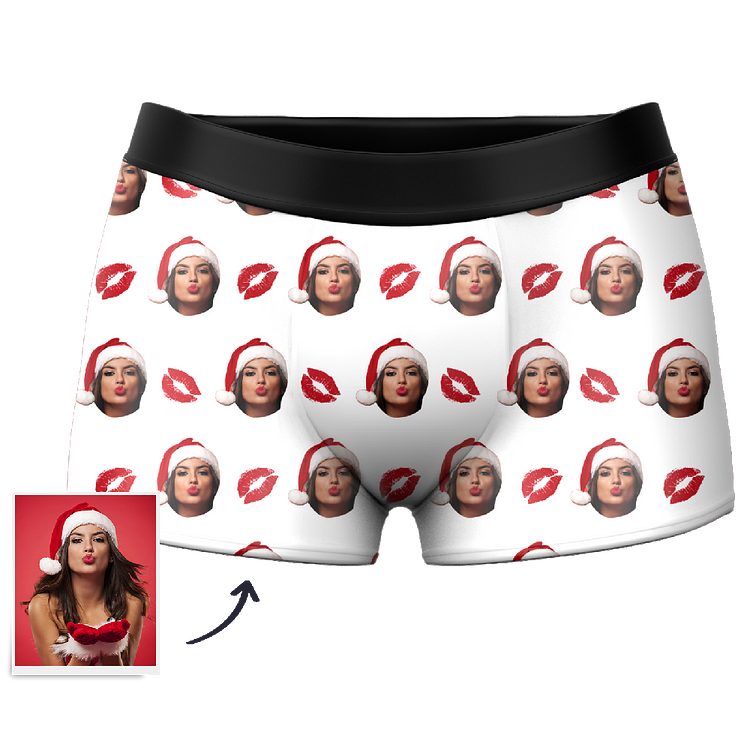 Custom Photo Face Kiss Boxer Shorts